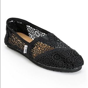 Black crochet toms